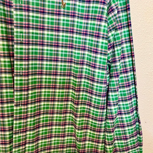 Ralph Lauren Men's Collared Button down Long Sleeve Green & Purple Plaid  Shirt - Picture 4 of 5